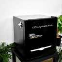 FRIGIDAIRE Black Retro Mini Refrigerator-Energy Saving-Adjustable Thermostat Control-Side Mounted Bottle Opener-Ideal for Dorm, Office, RV, Garage, Apartment 1.6 Cubic Feet