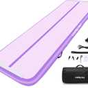 Inflatable Air Gymnastics Mats for Tumbling, 10ft/13ft/16ft/20ft Tumble Track Tumbling Mats for Kids, 4/8 Inches Thick Training Mat with Electric Pump Gymnastics Equipment for Kids Mat (Pink&Purple)