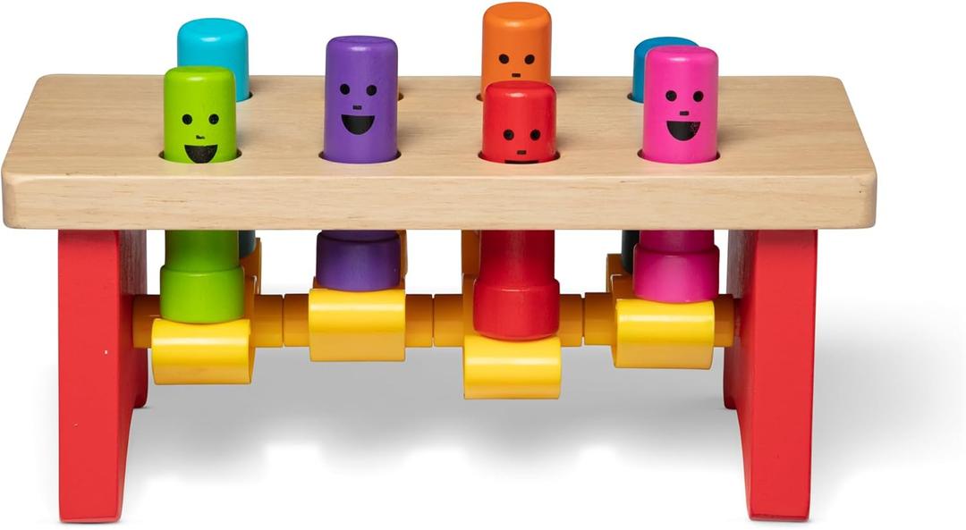 Melissa & Doug Deluxe Pounding Bench Wooden Preschool Learning Toy With Mallet