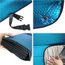 Car Windshield Sunshade-Thicken 5-Layer Bubble Block Heat and Sun UV Rays,Front Windshield Sun Shade,Sun Visor for Car- Keeps Your Vehicle Cool - 57 x 27.5 Inch (Blue)