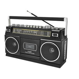 Cassette Player Boombox with Bluetooth, AM/FM/SW Radio & Record to USB, 24W Stereo Sound, 4 Power Modes, Portable Retro Stereo for Indoor Outdoor, Classic Black