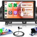 8Core 4G+64G Android 13 Car Radio for Honda Odyssey 2005-2010 Wireless Carplay Android auto GPS Navigation WiFi, Rimoody Car Stereo 10.1 Inch Touch Screen Bluetooth Mirror Link EQ Backup Camera