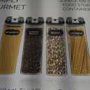 Simply Gourmet Airtight Food Storage Containers with Lids  4 Piece Slim Kitchen Pantry Organization Set, 8 Cup Capacity, BPA-Free Clear Plastic, Stackable Containers for Flour, Sugar, Rice, Snacks