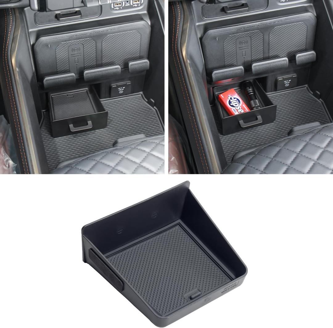 PIMCAR Removable Storage Drawer Tray Compatible with 2019-2026 Dodge RAM 1500 2500 3500 Center Console Storage Drawer Accessories Cubby Organizer Box ABS Plastic (Only Fit Models with Cubby)