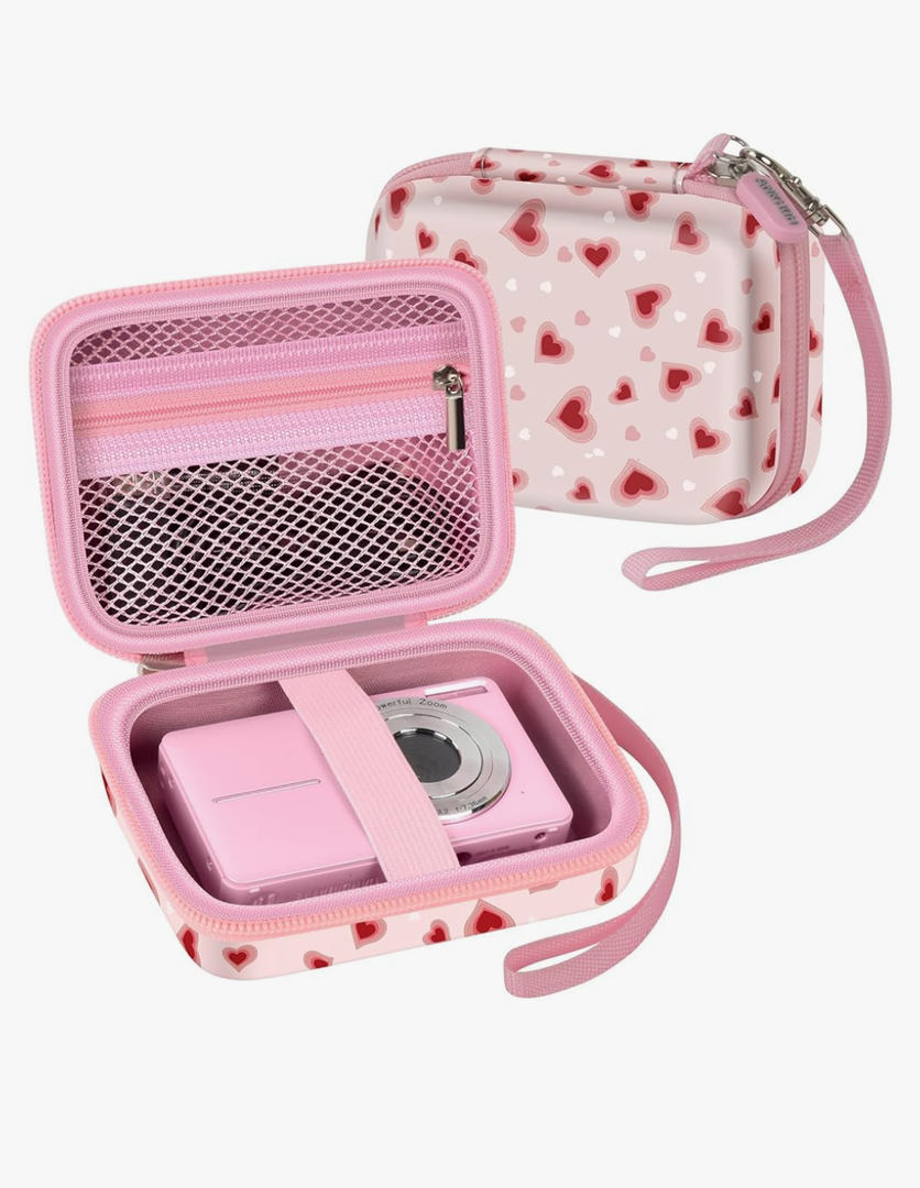Digital Camera Case for CAMKORY for Kodak Pixpro for VAHOIALD FHD 1080P for QUOLODOO for Fleafer for Polaroid for Canon Small Cameras Holder Bag(Box Only) Light Pink