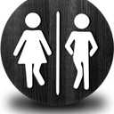 Jetec Wooden Bathroom Sign Unisex Restroom Rustic Men's and Women's Toilet Wall Signs for Business Funny Bathroom Cute Restroom Door Vintage Decor(Black)