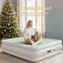 DIMAR GARDEN Queen Size Air Mattress with Built in Pump, Blow Up Mattress Inflatable Air Bed for Home, 18in Bed Height, Light Green