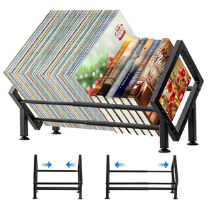 Adjustable Desktop Bookshelf for Desk Book Organizer, Tilting Tabletop Bookshelf in Office Home/Bedroom, Vinyl Record Storage Holder Book Rack for Magazine/CDs/Books/Vinyls Display (Patent Pending