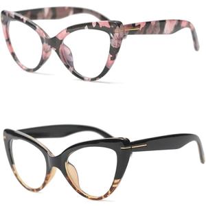 Cat Eye Reading Glasses for Women,Fashion Oversized Ladies Readers(2 Mixed Color, 1.00)