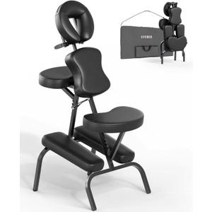 CLORIS Folding Massage Chair Adjustable Therapy Chair with Carry Case Black