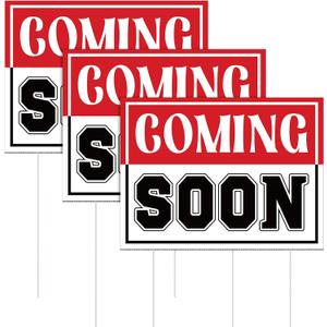 3 Pcs Coming Soon Lawn Yard Sign 15.8" x 11.8" Yard Sign