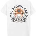 Zac Brown Band Official Merch Bull Logo Tee, White, Medium