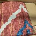 Area Rug 10x14 Rug Machine Washable Non-Slip Low Pile Print Pattern Western Rug for Living Room Bedroom Entryway Tribal Series -Red/Orange