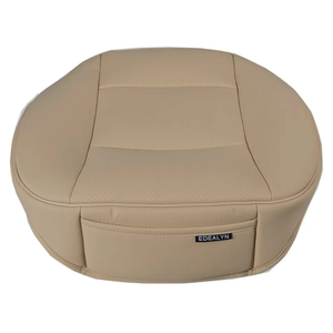Luxury PU Leather Car Seat Cover Protector Front Car Seat Cover Seat Bottom Cover Single Seat Cover-Compatible with 90% Vehicles (Width 20.8× Deep21 × Thick 0.2 inch) (Beige)