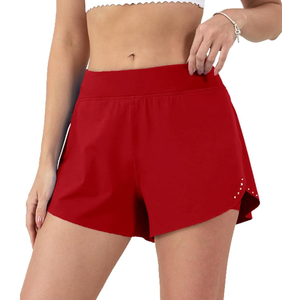 POSESHE Women's Large Size Running Casual Shorts Summer Sports Fitness High Waist Fitness Yoga Pants, 2XL