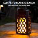 Outdoor Bluetooth Speakers, Led Flame Torch Lantern, Waterproof Wireless Speaker with Wall Mount/Stake/Hook, Camping Patio Accessories, 10W Stereo Sound, BT5.0, Cool Gadgets for Porch Garden Party (Pack of 2)