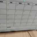 Glass Dry Erase Calendar for Wall, 36 x 24 Inches Magnetic Glass Calendar Whiteboard, 3' x 2' Frameless Monthly Planner Board for Office, Home, School