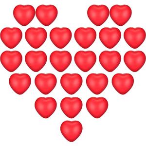 Blulu 30 Pieces ValentineS Day Heart Stress Balls, Mini Foam Squeeze Stress Balls Carnival Reward, Valentine Party Bag Fillers(Red)
