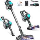 Cordless Vacuum Cleaner, 8-in-1 Powerful Vacuum Cleaners for Home with 1.3L Large Capacity, 2 Modes & 30Mins Runtime, Rechargeable Stick Vacuum for Pet Hair Hardwood Carpet - Green