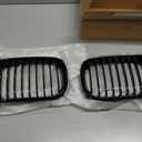 E46 Grille, Front Kidney Grill Compatible with BMW 3 Series 2002-2005 E46 4-Door 320i 325i 325xi 330i 330xi Single Slat Gloss Black Grill