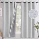 YoungsTex Linen Textured Blackout Curtains for Bedroom, Full Room Darkening Linen Window Curtain Drapes with Thermal Insulated Liner for Farmhouse Grommet, 2 Panels, 52 X 63 Inch, Birch