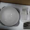 Porlien Checker Pattern 20-piece Round Dinnerware Set for 4, Porcelain Dinner Sets, 11 inches