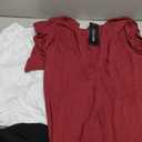 Free to Live 3 Pack Dolman Sleeve Tunic Dressy Business Casual Tops for Women Short Sleeve Shirts Work Outfits Travel Clothes (Large, Black, White, Wine)