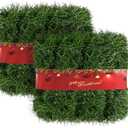 100FT Artificial Christmas Twist Garland - Soft Green Vine Greenery for Wedding Party Home Decor - Indoor Outdoor Festive Hanging Decorations