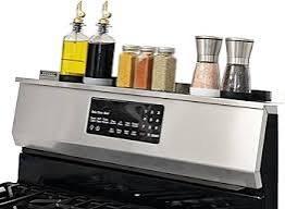 Simetro 30" Stainless Steel Stove Shelf, Spice Rack Organizer for Kitchen Stoves, No-Drill Over Stove Storage Rack, Space-Saving Kitchen Organizer