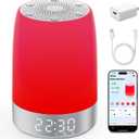 Smart Red Light Therapy Lamp & Sleep Sound Machine for Bedroom with Alarm Clock, 32 White Noises Sound Machine, Night Light with App Control, 5-Level Red Light (620690nm), 2600mAh BatteryLarge