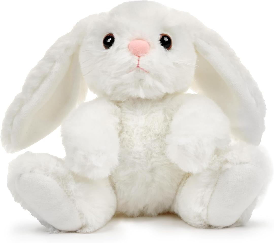 Bearington Lil' Whisker Easter Bunny Stuffed Animal - 6" White Easter Stuffed Animals for Everyday Cuddles and Playtime - Adorable Bunny Rabbit Plush Gift for Babies, Toddlers, and Kids