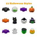 QINGQIU 24 Pack Halloween Mini Plush Toys Keychain Decorations Hanging Plush Ornaments for Kids Boys Girls Halloween Party Favors Halloween Treat Bags Gifts