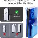 Geekria Transparent Cover Plates Compatible with PlayStation 5 Slim Disc Edition, Replacement Shell Gaming Accessories with Fan Vents, Hard Shockproof ABS Shell Side Panels