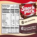 Snack Pack Milk Chocolate and Chocolate Fudge & Milk Chocolate Swirl Pudding Cups, 3.25 oz., 12-Count Family Pack