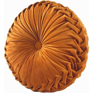 Thickened Throw Pillow 15" Round Velvet Couch Pillow Decorative Pillows for Couch Bed Sofa Livingroom 3D Pumpkin Cushion Orange
