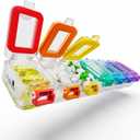 Fullicon Weekly Pill Organizer 7 Day Ultra Moisture and Spill Proof Daily Pill Box, Large Medicine Case with Secure Buckle, Compact Travel Pill Container for Pill, Vitamin, & Fish Oil (Rainbow Clear)