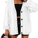 BTFBM Oversized Cardigan Sweaters for Women Trendy Fall Fashion 2025 Button Down Long Sleeve Chunky Knit Cardigans (L)