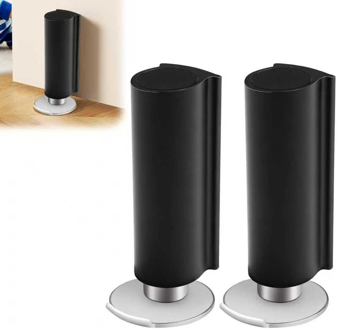 Magnetic Door Stoppers Black WYGWP Stainless Steel No Drilling Wedge Stops Heavy Duty Catch Holder to Keep Doors Open