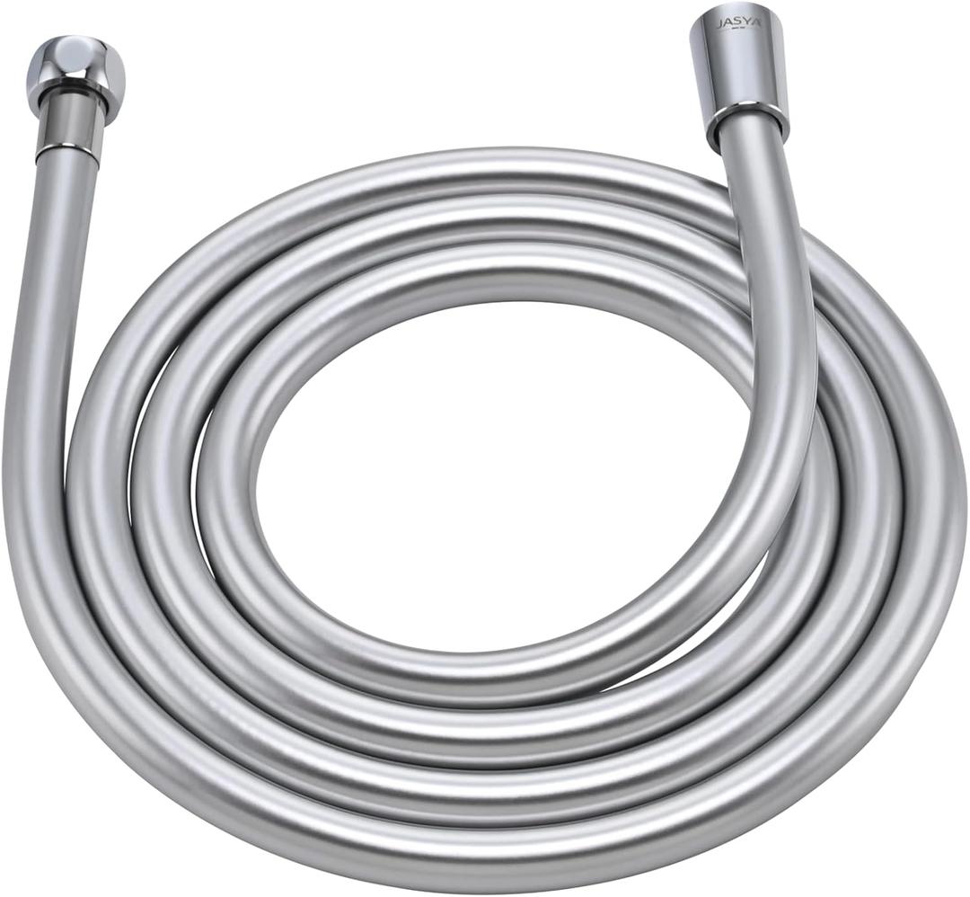 Chrome Shower Hose Extra Long 79 Inches Explosion Proof Anti Winding Toilet Spray Bidet Hoses Flexible  smooth Rv Shower Hose Replacement High Pressure Shower Head Hoses PVC (Silver)