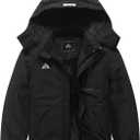 IDTALHZY Kid's Ski Jacket Waterproof Winter Coat Boy's and Girl's Fleece Snowboarding Jackets with Detachable Hood (9-10, Black)