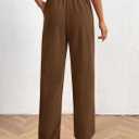 PRETTYGARDEN Women's Pants Dressy Casual 2025 Fall Elastic High Waisted Work Office Corduroy Trouser Slacks with Pockets (Brown)