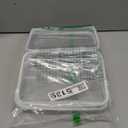 3PCS Clear Hard Shell Zipper Case,Portable Cosmetic Bag with Zipper, Diaper Bag Organizing Pouches, Kid's Toy Storage Organizer Bins,Hard Plastic Case, Christmas Storage Bins (White)