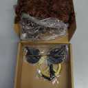 Gejoy 3 Pcs Disco Costume Accessories for Men Funky 70s Afro Wig Sunglasses Peace Sign Necklace Brown Afro Wig for 50/60/70s Hippie Theme Party