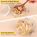 HINGWAH 16 oz Glass Jars with Airtight Lids, 6 Pack Wide Mouth Mason Jars with Clamp Lids for Kitchen Canisters, Food Storage Containers for Pickling, Coffee, Spices, Sugar, Herbs