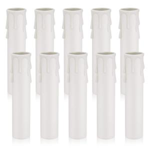 DiCUNO E12 Candle Socket Covers, 4 Inch Candelabra Base, Plastic Candle Covers Sleeves for Chandelier, 10 Pcs