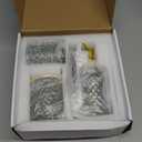 Bathroom Accessories Set, 4Pcs Sage Green Glass Bathroom Accessory Set Complete w/Lotion Soap Dispenser, Toothbrush Holder, Qtip Holder, Soap Dish, Gold Bathroom Decor Sets, Gift for Home Apartment