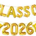 2 x Gold Class of 2026 Balloons for Class of 2026 Decorations