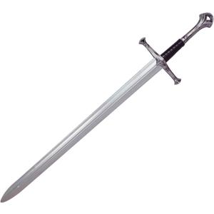 LOOYAR Medieval PU Foam Two-Handed Sword Toy Great Sword for Knight Soldier Warrior Costume Battle Play Halloween Cosplay Silver