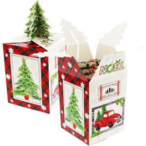 2 x Gia's Kitchen Christmas Treat Gift Containers, 20 Pack - 3D Christmas Gift Boxes to Hold Delicious Holiday Treats - Perfect Cookie Holders for Gift Giving, Party Favor Bags - Festive Farm