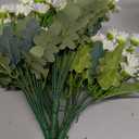 Daisy Artificial Flowers for Outdoors Decoration, 6 Bundles Fake Plants Flowers Bouquet White Faux Flowers for Outdoor Planter Look Real UV Resistant Silk Flowers for Outside Front Door Porch Patio